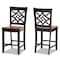 Baxton Studio Nicolette Modern Two-Tone Dark Brown and Walnut Brown Finished Wood 2-PC Counter Stool Set 176-11425-Zoro - alternate 1